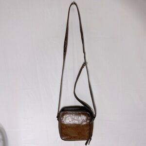 Adrian Klis Brown Leather Shoulder Bag Cross Body Bag Purse